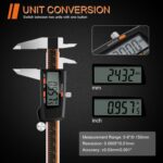 HARDELL Digital Caliper 6 Inch with Large LCD Screen, Calipers Measuring Tool with Auto-Off Feature, Inch/Millimeter Conversion, Electronic Vernier Caliper Micrometer for Jewelers/Woodworkers/DIY - Image 3