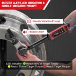 3/8-inch Digital Torque Wrench(1.5-99.6Ft.Lb/2-135Nm) ±1% Accuracy Digital Torque Wrench with Vibration, Buzzer,LED Notification and Five Units of Measure, for Motorcycle, Auto Repair - Image 4