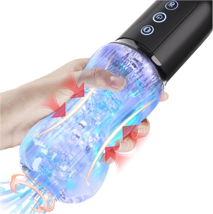 Male Masturbator Adult Sex Toys for Men – Squeezable Ultra-Soft Sleeve Automatic Sucking Vibrating Sex Machine Penis Pump Vibrator Stroker, YUKZEN Mens Sucker Sex Toy Pocket Pussy for Men