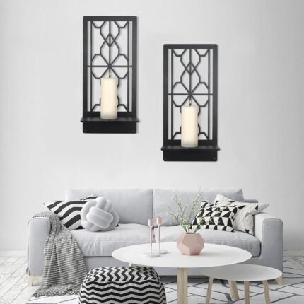 OYEFLY Farmhouse Rustic Wall Candle Holder,Minimalist Rustic Wall Art (Style 2)