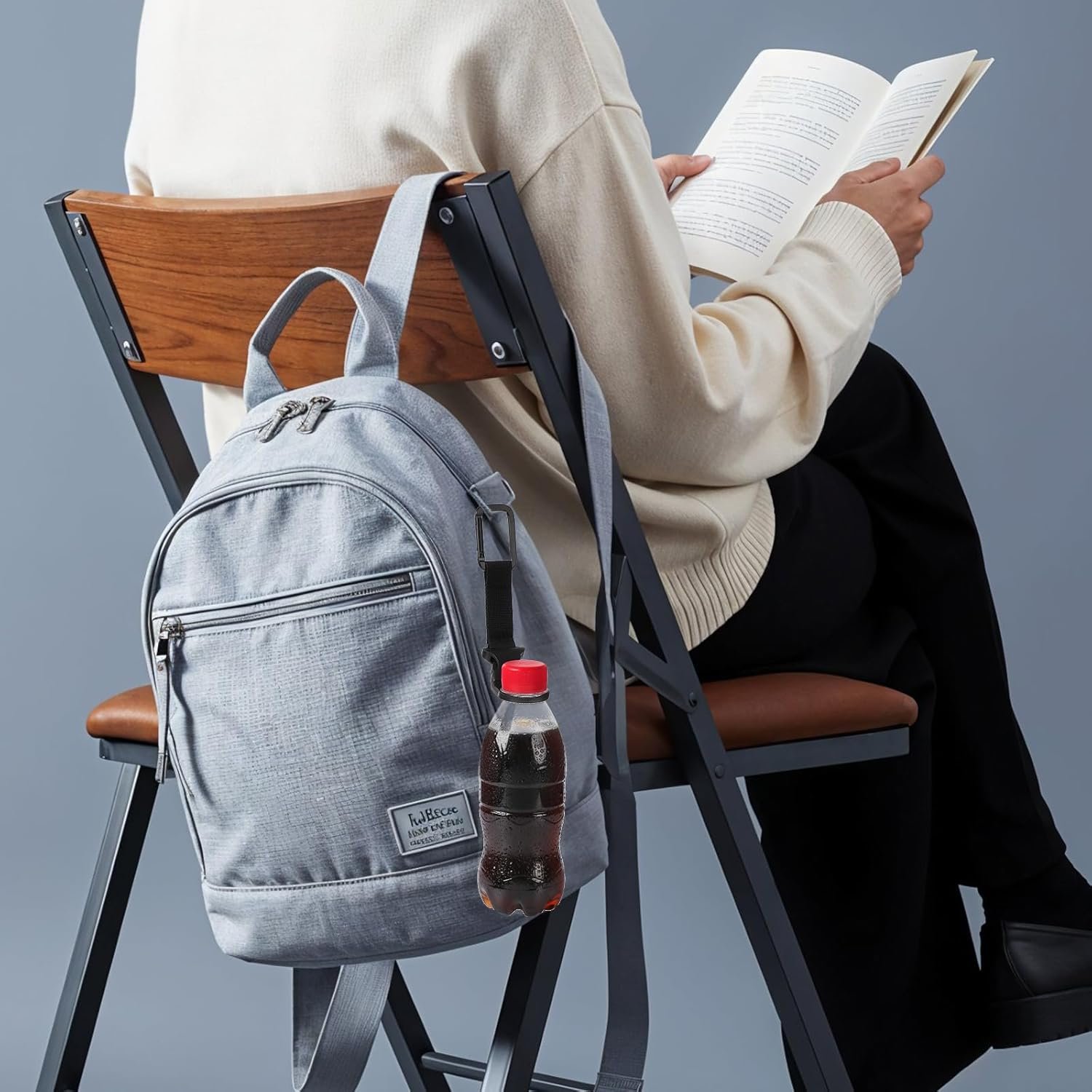 Bottle Buckle Clip, 4pcs Hanging Buckle Portable Water Bottles Ring Holder Keychain Heavy Duty Bottle Ring Buckles Mineral Water Bottle Clip for Backpack Belt Webbing Strap Camping Hiking