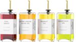 Kitchen Cooking Oil Dispenser Set, Olive Oil & Vinegar Bottles, Soy Sauce Dispenser - 4 Pieces, Gold, Elegant Book Design, Durable, Leak-Proof, Easy-Pour Spouts, Perfect for Kitchen, Dining Table