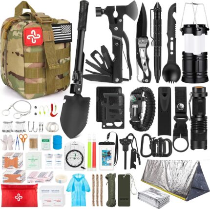 Survival Kit, 250Pcs Survival Gear First Aid Kit with Molle System Compatible Bag and Emergency Tent, Emergency Kit for Earthquake, Outdoor Adventure, Hiking, Hunting, Gifts for Men Women Survival Kit, 250Pcs Survival Gear First Aid Kit with Molle System Compatible Bag and Emergency Tent, Emergency Kit for Earthquake, Outdoor Adventure, Hiking, Hunting, Gifts for Men Women