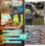 Cordless Leaf Blower Up to 540 CFM & 6 Speed Modes, Electric Leaf Blower for Makita 18V Battery(Only Tool), Battery Powered Leaf Blowers, Lightweight Leaf Blowers for Lawn Care, Yard, Garage, Snow - Image 4