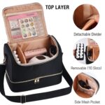 Nail Polish Organizer Case,Nail Storage Organizer Holds Nail Lamp & 50 Bottles Nail Polish,Travel Nail Tech Case,Waterproof Nail Kit Organizer Bag Fits Nail Supplies & Manicure Tools (Black) - Image 3