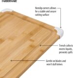 Farberware Nonslip Bamboo Cutting Board with Juice Groove, 11x14 Inch, White - Image 4