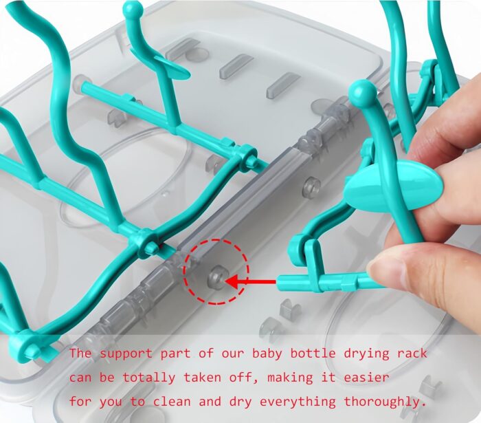 Collapsible Baby Bottle Drying Rack, Bottle Dryer Holder for Bottles, Teats, Cups, Pump Parts and Accessories (Blue) - Image 4