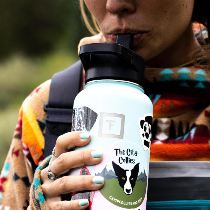 IRON °FLASK Camping & Hiking Hydration Flask with 3 Lids - Stainless Steel, Double Walled & Vacuum Insulated Water Bottle - Leak Proof & BPA Free (Black Marquina, Spout - 22 oz) - Image 8