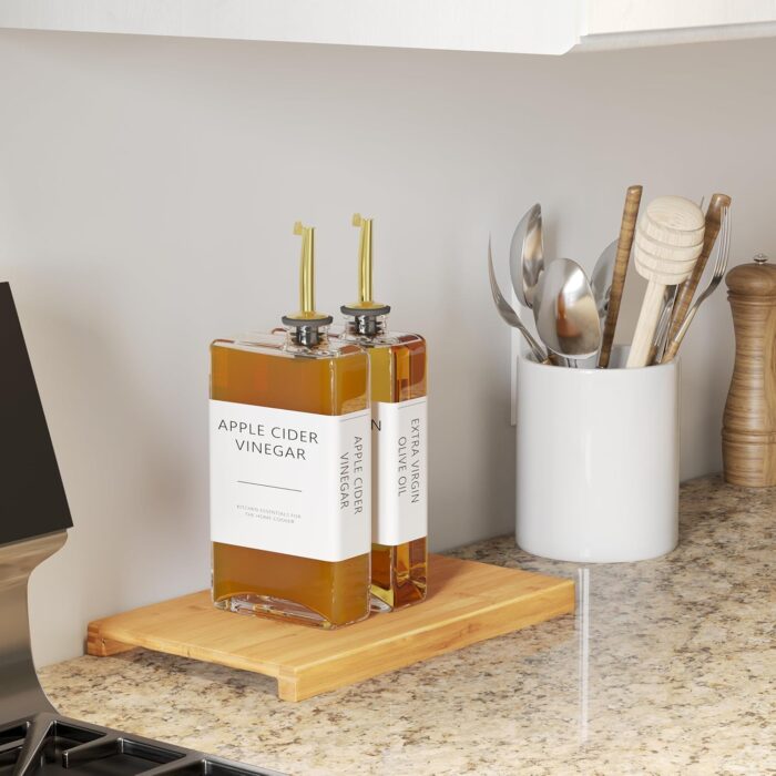 Kitchen Cooking Oil Dispenser Set, Olive Oil & Vinegar Bottles, Soy Sauce Dispenser - 4 Pieces, Gold, Elegant Book Design, Durable, Leak-Proof, Easy-Pour Spouts, Perfect for Kitchen, Dining Table - Image 5