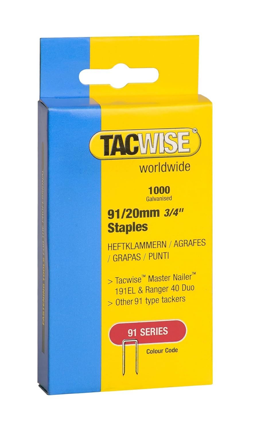 284 Type 91/20mm Staples for Staple Gun (1000) 20 mm 0284