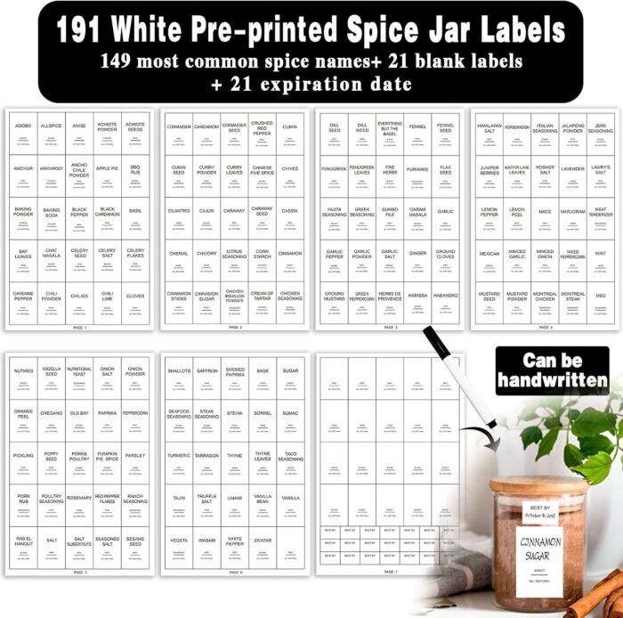 12 Pcs Glass Spice Jars with Bamboo Airtight Lids and 191 Labels - 8.5oz Small Food Storage Containers for Kitchen, Seasoning, Coffee, Herb - Spoon and Marker Included - Image 3