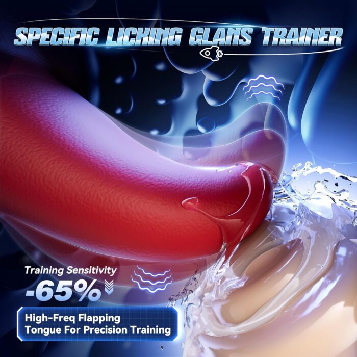 Male Maturbator Sex Toys for Men Glans Trainer - baiwatt Male Sex Toy with 10 Licking Vibrating Blowjob & 3 Motors Stroker & Global Social App for 360° Pocket Pussy Sleeve Wrap, Adult Sex Toy for Men - Image 3
