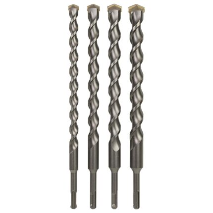 4-Piece 12 Inch SDS Plus Drill Bit Set, Carbide Tipped, Rotary Hammer Drill Bits for Brick, Stone, Concrete (5/8″ x 12″, 3/4″ x 12″, 7/8″ x 12″, 1″ x 12″)