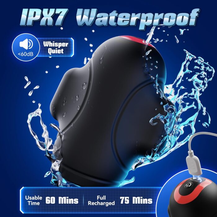 Male Maturbator Sex Toys for Men Glans Trainer - baiwatt Male Sex Toy with 10 Licking Vibrating Blowjob & 3 Motors Stroker & Global Social App for 360° Pocket Pussy Sleeve Wrap, Adult Sex Toy for Men - Image 9