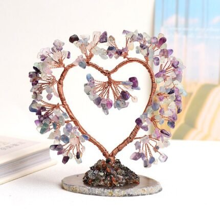 Natural  Amethyst Agate Heart-Shaped Tree