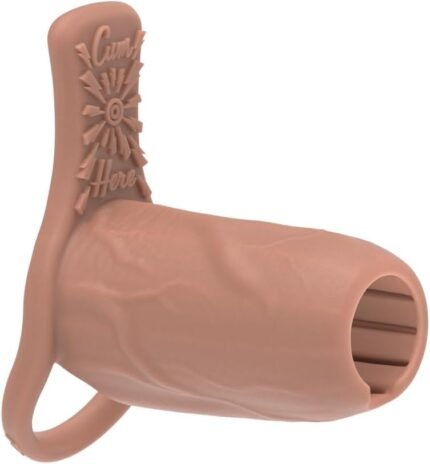 The Happy Wife® Penis Sleeve | Cock Sleeve w/Grind Pad Clit Stimulator | 50% Increase Girth Enhancer | Open Ended for Sensitivity | Pleasure Enhancer for Men, Women & Couples | Nude Color, 4″ L x 2″ W