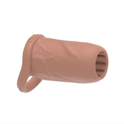 The Happy Wife® USA Penis Sleeve | Cock Sheath | Medium Girth Enhancer | Open Head for Sensitivity | Sexual Pleasure Enhancer | 25% More Girth 100% More Fun | Nude Color, 4″ L x 1.75″ W