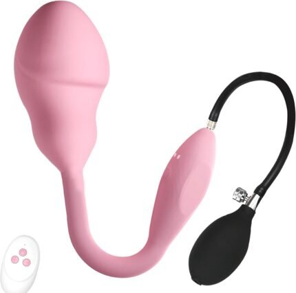 Vaginal & Anal Trainer with Remote Control Inflatable Dildo with Adjustable Thickness G-spot & Prostate Vibrator with 10 Vibration Modes Adult Sex Toys & Games