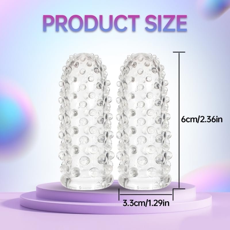 2pcs Finger Condoms Female Sex Toys, Finger Vibrator G-Spot Stimulator Anal Sex Toys, BDSM Sex Novelties Adult Sex Toys & Games, Her Pleasure Finger Condom for Lesbian Sex Toy