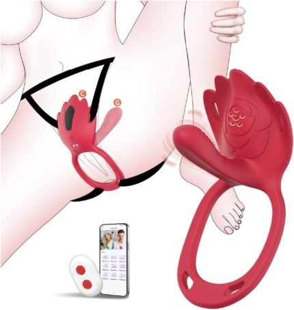 Adult Sex Toys Wearable Panty Vibrator,Female Sex Toy with 9 Vibration Modes,Vibrating Penis Ring Clitoral Stimulator,Couple Sex Toy with APP Remote Control Vibrators for Women Men Sexual (Wine Red)