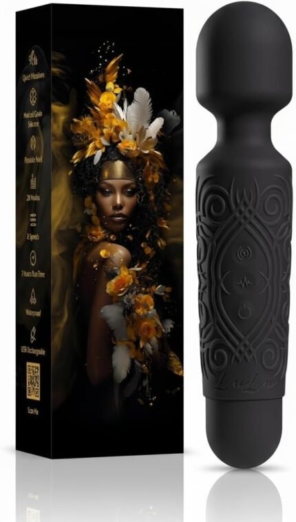 LuLu Wand Massager Vibrator for Women – Powerful Multi-Speed Waterproof Vibrating Wand with Tiger Eye Yoni Egg – Silent Rechargeable Sex Toy for Clitoral Stimulation