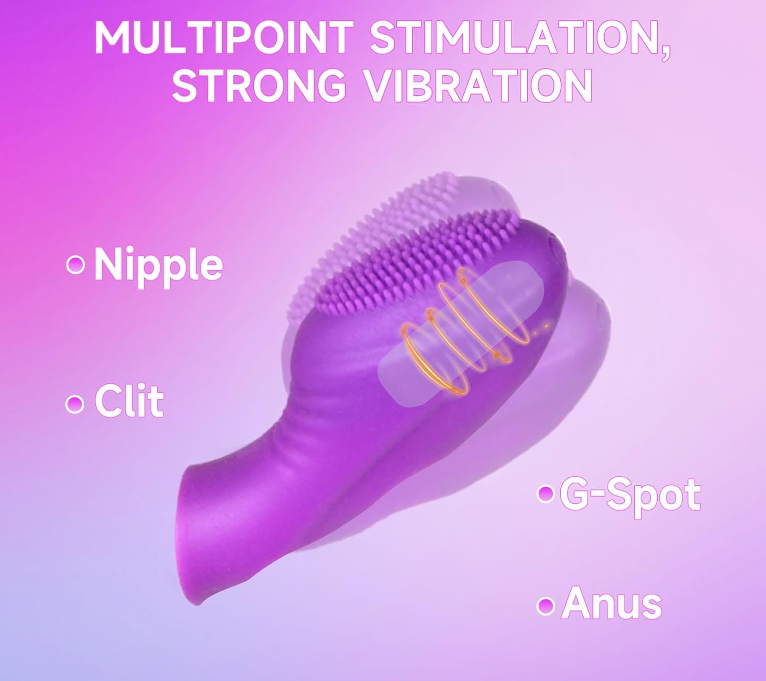 Finger Vibrator Adult Sex Toy with 5 Vibrations, Vibrator Finger to Stimulate Clit G-Spot Nipple Anus, Vibrating Finger for Love Partners