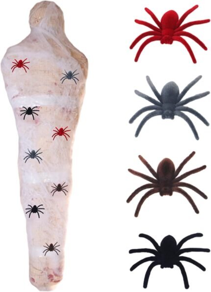 1 Set Inflatable Man Full Size PVC Scary Body Bags for Dead Bodies Blow up Doll with Pump & Spiders DIY Waterproof Giant Halloween Inflatable for Yard Patio House| Yard Decorations