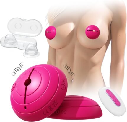 Nipple Sex Toys – Clamp-Sucker Combo, Nipple Vibrator Lightweight Wearable Vibrating Nipple Clamps, Remote Control Vibrators, BDSM Couples & Women Sex Toy, Female Pleasure Adult Toys