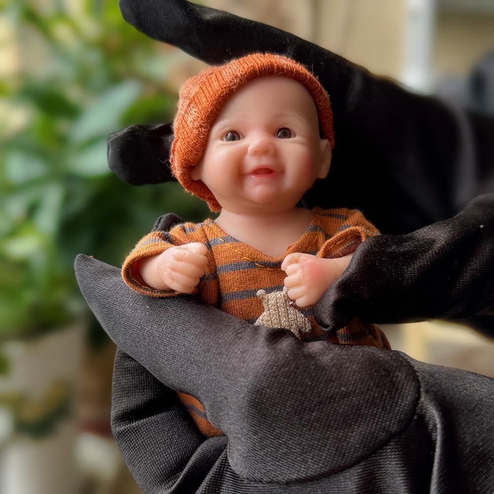 5inch Mini Palm Soft Full Body Silicone Reborn Baby Doll Realistic Silicone Miniature Anatomically Correct Girl Doll