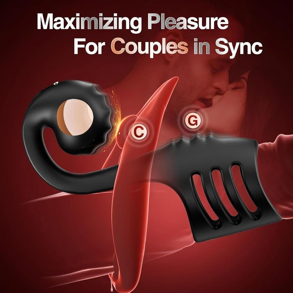 Male Snail Armor Vibrating Cock Ring Sex Toy for Men with 6 Pcs Silicone Rings Snail Shaped Couple Vibrator Dick Sleeve Women Cilitoal Men Penis Vibrators Sextoys