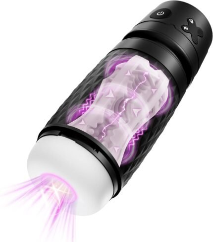 GRRLTOYZ Sex Toys for Men – Automatic Male Masturbator Penis Pump with 3 Suction & 4 Vibration Modes, Pocket Pussy Stroker for Training Stimulation, Adult Toys with 3D Soft Sleeve, Blowjob Sex Machine