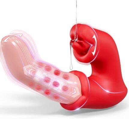 Adult Sex Toys for Women Vibrators – Finger Shaped Dildo with 10 Swing, Licking & Vibration Modes, Sliding Ring Thrusting, Rose Rabbit G Spot Clit Stimulator, Pleasure Tools for Female & Couples