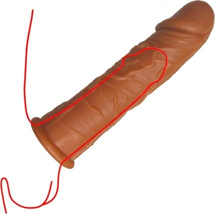 Penis Sleeve Extender Cock Sleeve Extension Sheath Silicone Penis Ring Enlarge Thicken Reusable Realistic Condom Enlarger Male Sex Toy for Men Couples