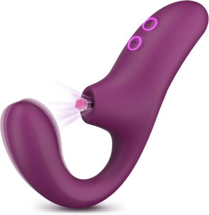 Clitoral Sucking Vibrator for Women, Clitoris Sucker G Spot Dildo Vibrators with 10 Suction & 10 Vibration Modes, Flexible Finger Anal Nipple Stimulator, Adult Sex Toys for Female Couples