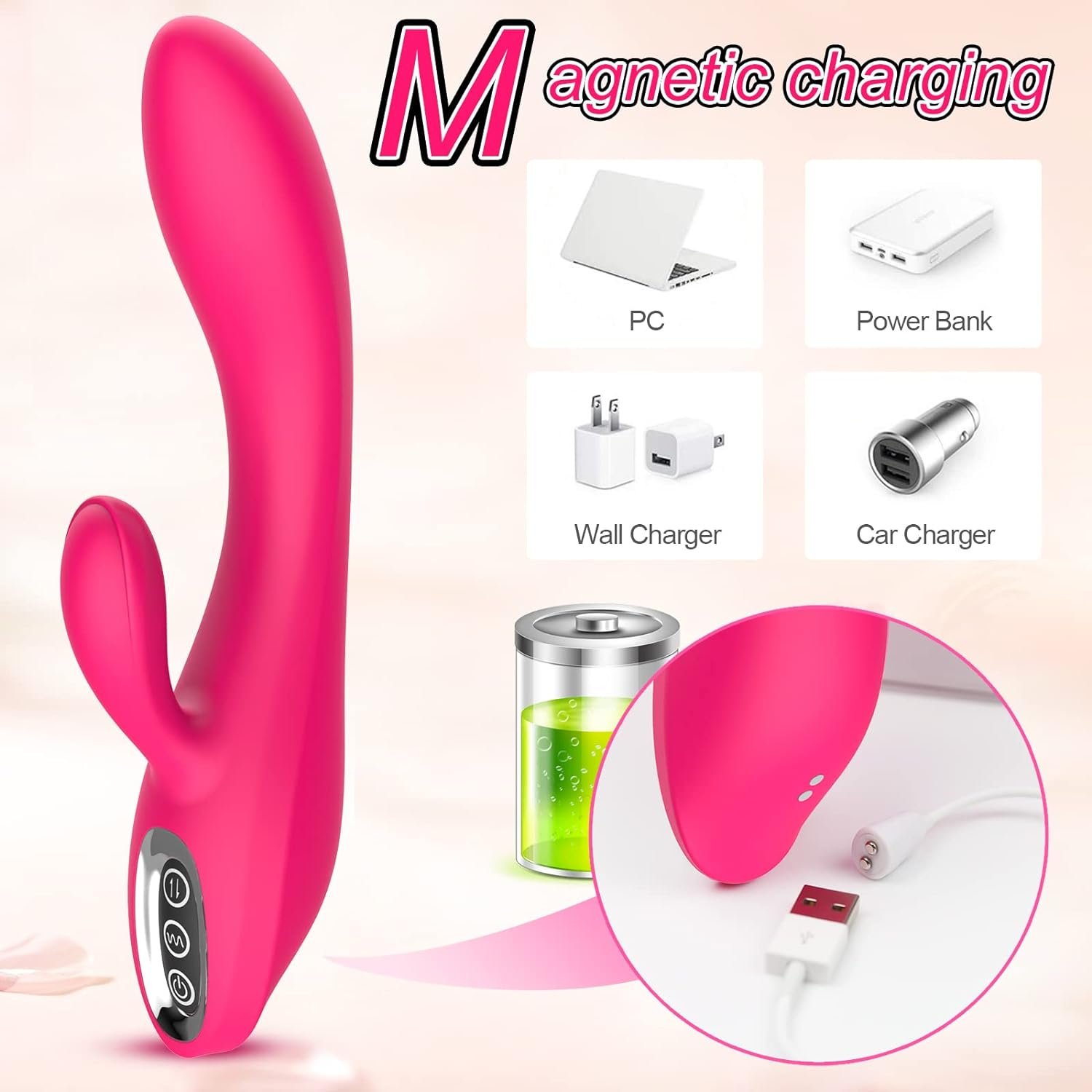 Rabbit Vibrator Sex Toys for Women – G Spot Anal Dildo Vibrator with 7 Vibrating Modes & 3 Rabbit Speeds, Female Vibrator Wand Anal Nipples Stimulation Adult Sex Toys for Women Couples Pleasure