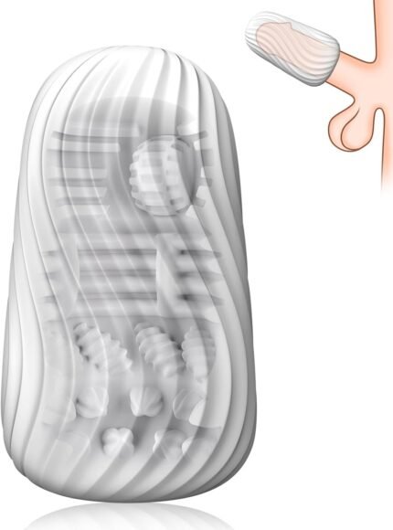 FST Egg Male Masturbator with Spiral and 3D Tunnel Texture TPE Flexible Pocket Pussy with Storage Box Soft Male Stroker Reusable Blowjob Toy Adult Sex Toys for Men Penis Masturbation