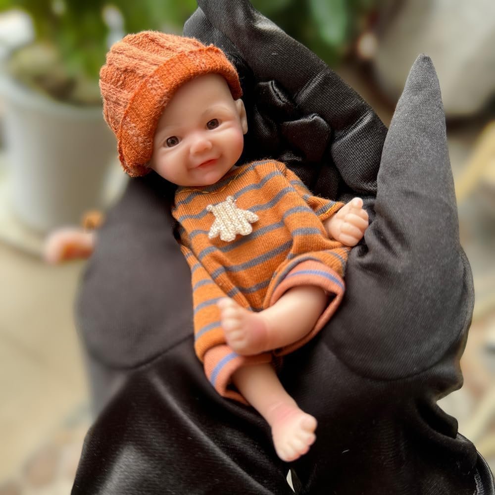 5inch Mini Palm Soft Full Body Silicone Reborn Baby Doll Realistic Silicone Miniature Anatomically Correct Girl Doll