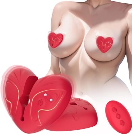 Nipple Toys Nipple Vibrator Sex Toys for Women, Vibrating Nipple Clamps Heart-Shape Butterfly Adult Toys Clitoral Stimulator with 10 Vibration Modes, BDSM Silicone Remote Control Sex Games for Couple