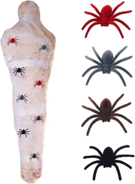 1 Set Inflatable Man Full Size PVC Scary Body Bags for Dead Bodies Blow up Doll with Pump & Spiders DIY Waterproof Giant Halloween Inflatable for Yard Patio House