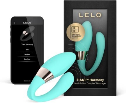 LELO TIANI Harmony Sex Toys for Couples Controlled by The App with 2 Synced Motors with 10 Settings, Sex Products for Adult Couples, Womens Vibrator, Remote Control Vibrator, Aqua