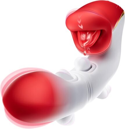Vibrator Dildo Tongue Toy for Women – Tongue Vibrator Rose Sex Toy with 10 Double Flapping Vibrating & 10 Licking Biting, G Spot Vibrator for Clit Nipple Stimulator Adult Toy for Female Couples Games