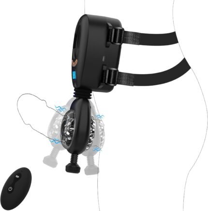 Wearable Automatic Male Masturbator with Removable Belts, Wordone LCD Display Adjustable Males Sex Toys Penis Pump/Male Stroker, Adult Sex Toys for Men, Real Blowjob Sex Machine for Men’s Pleasure