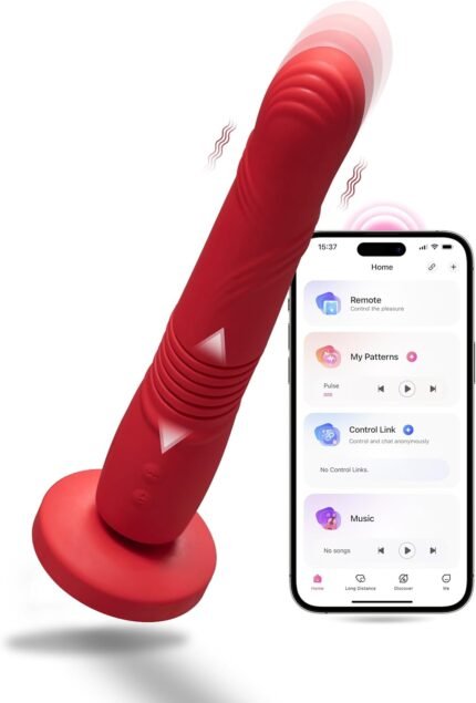 LOVENSE Gravity G Spot Thrusting Vibrator, App Remote Control G-Spot Vibrator for Women Rechargeable G Spot Dildo Thrusting & Vibrating Modes, Bluetooth Adult Sex Toys for Couples Play