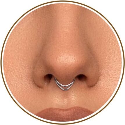 Btysun Nose Rings for Women, Septum Hinged Hoop 16G Nostril Helix Cartilage Earrings, Tragus Rock Conch Lip Daith Piercing Jewelry 8MM 10MM