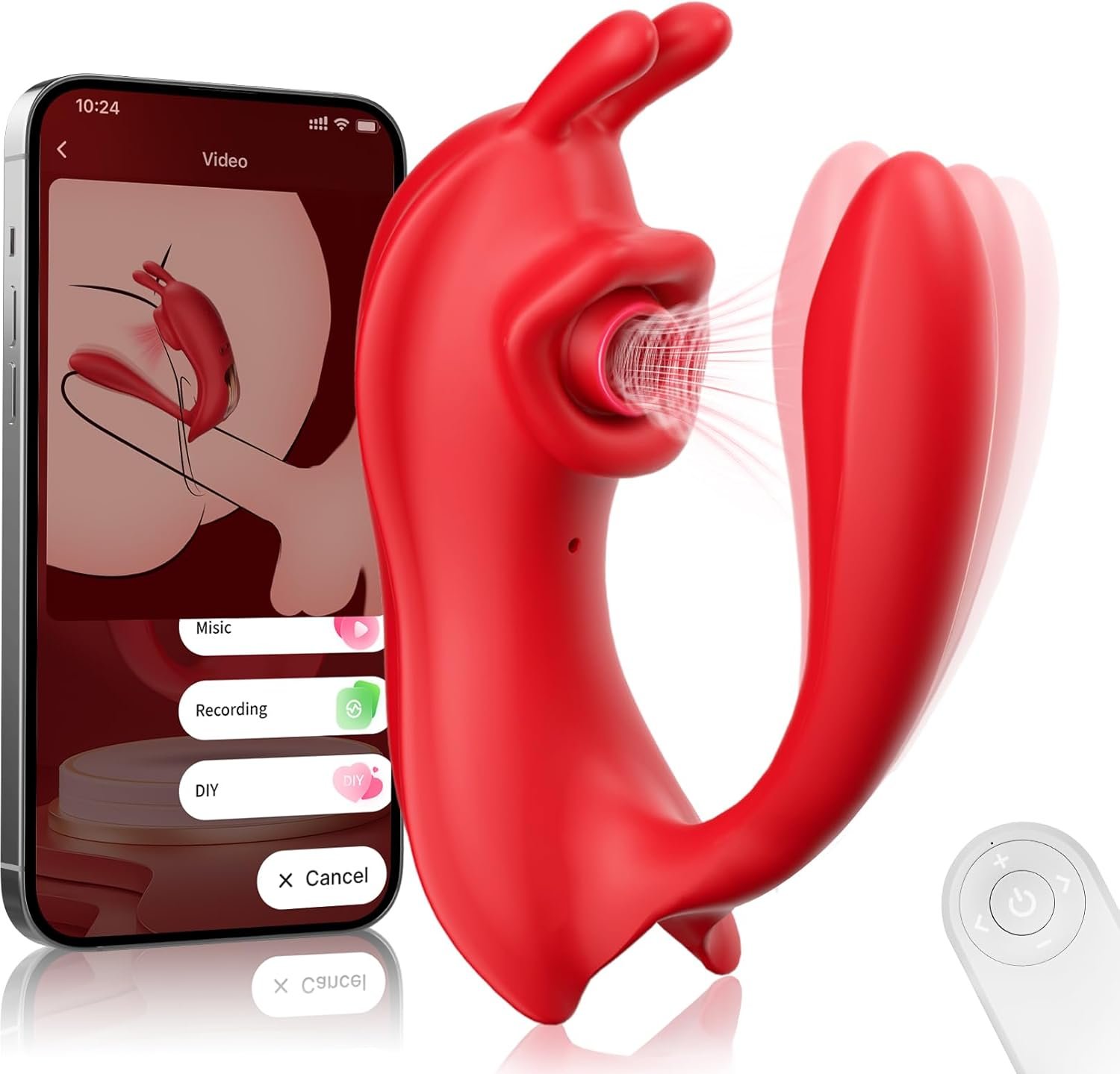 Couples Sex Toys Vibrating Panties-Omigao App Panty Vibrator with Remote, Wearable G Spot and Sucking Vibrators for Penis Pleasure Waterproof Clitoral Stimulator Dildo Adult Toys for Couple