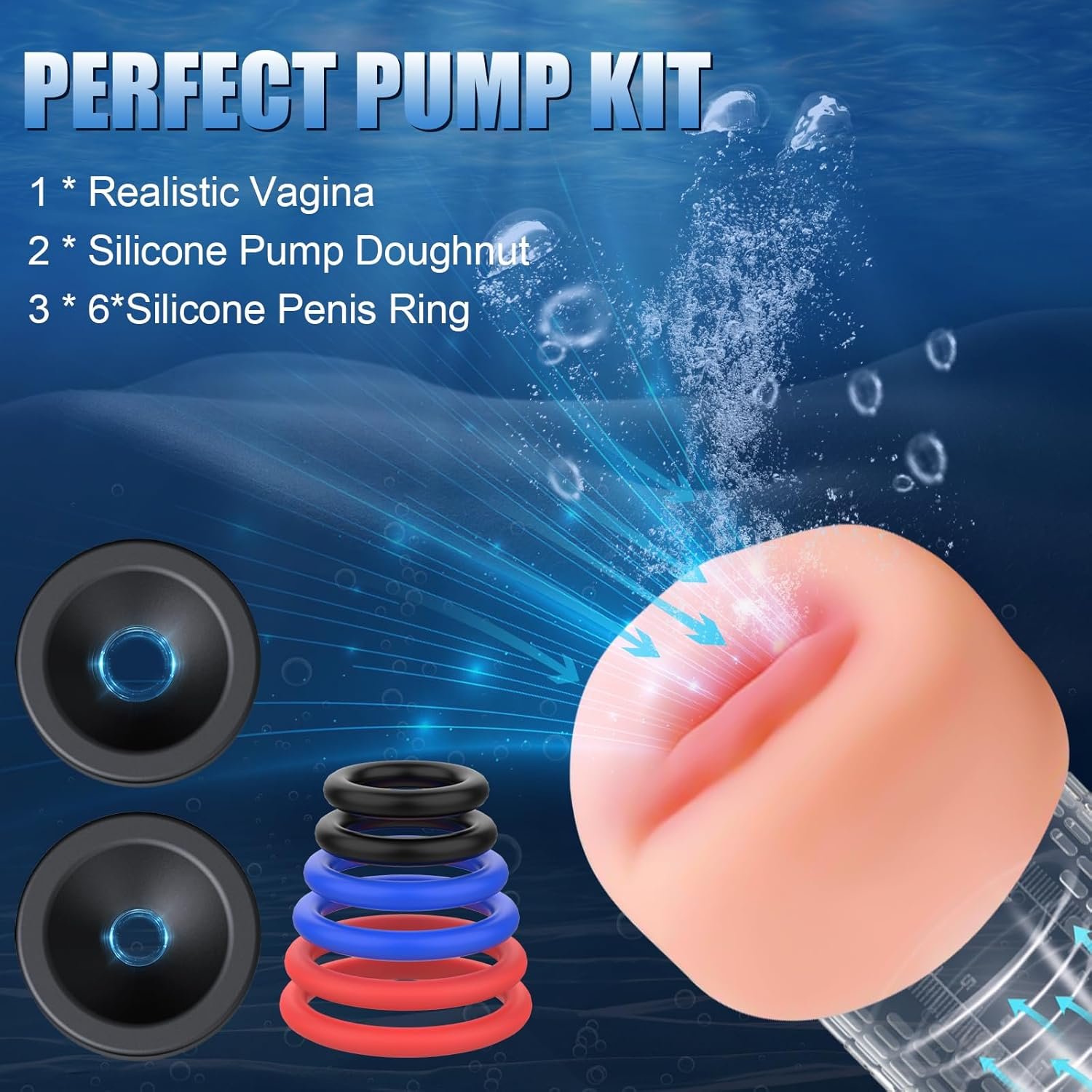 Penis Pump Sex Toys for Men – Electric Vacuum Penis Enlarger Pumps with 12 Smart Modes, Waterproof Dick Pump Male Masturbator with Mini Pocket Pussies, Adult Sex Toys for Men Penis Erection