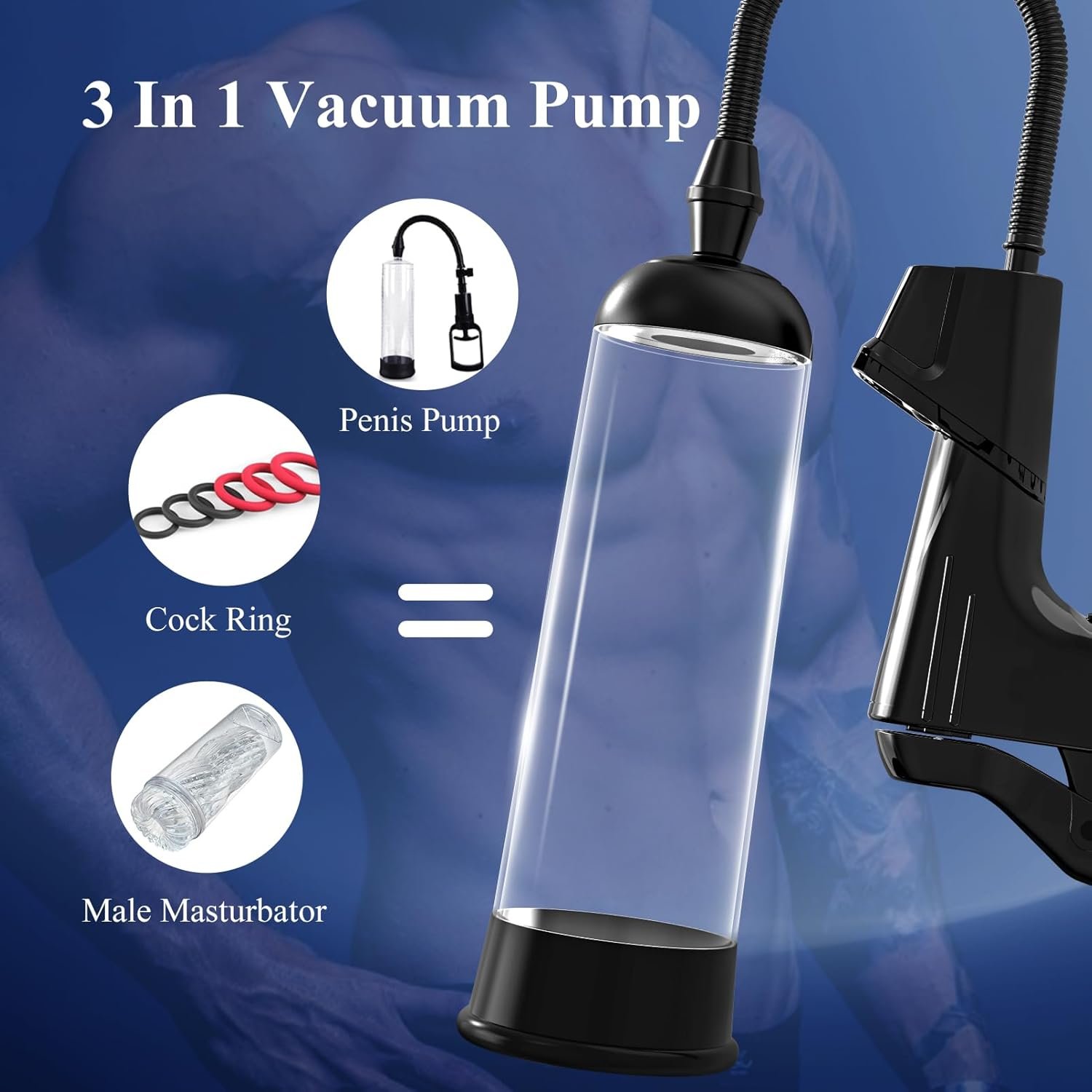 Sex Toy Male Penis Pump – UTIMI Pennis Extender Adult Sex Toys – Pumps & Enlargers for Men with 3 Penis Ring and 2 Silicone Sleeve,Sex Machine Enlarge Juguetes Sexuales for Stronger Bigger Erections