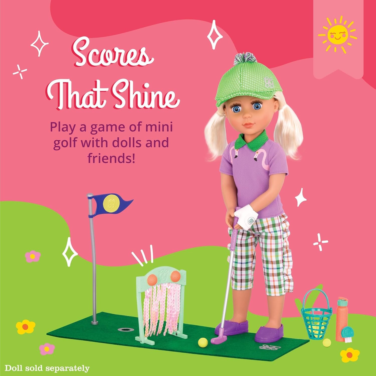 Glitter Girls – Scores That Shine – Mini Golf Set for 14-inch Dolls – Toys, Clothes & Accessories for Girls 3-Year-Old & Up