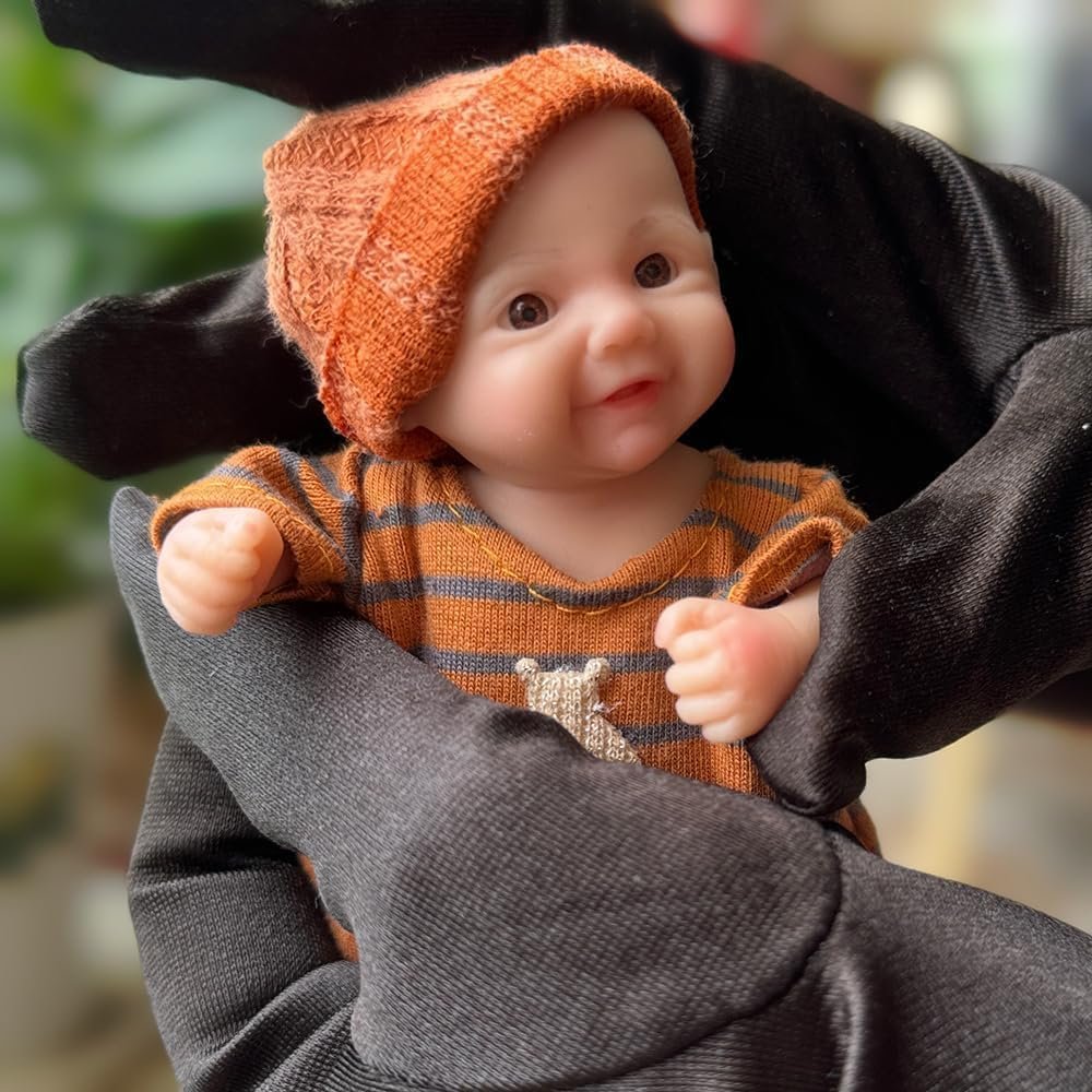 5inch Mini Palm Soft Full Body Silicone Reborn Baby Doll Realistic Silicone Miniature Anatomically Correct Girl Doll