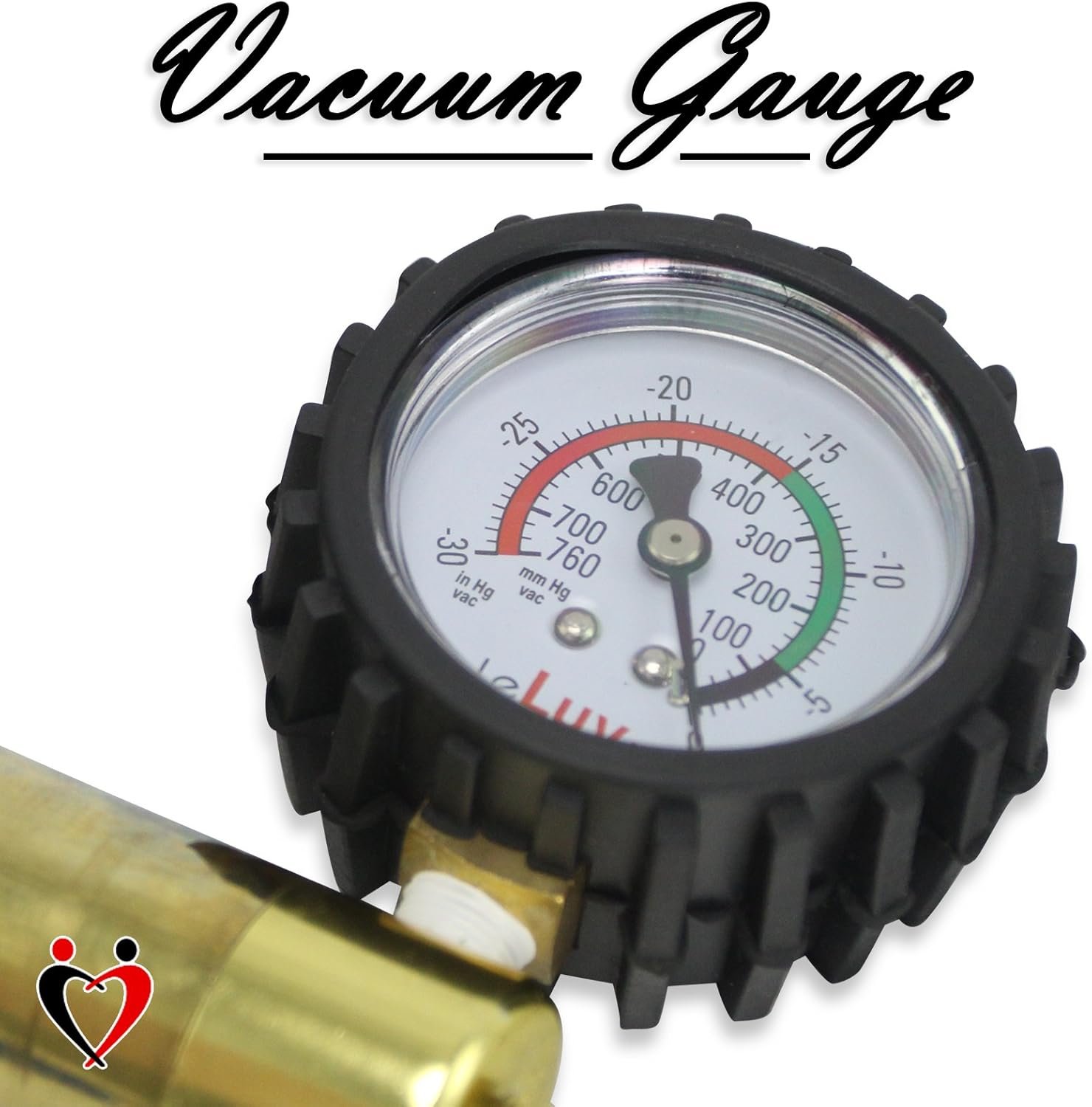 LeLuv Ultima Penis Pump Kit, Brass w/Premium Black Silicone Grips and Hose + Protected Gauge – Bundle with TPR Seal, 4 Constriction Rings – 9″ x 1.75″ Round-Flange Cylinder